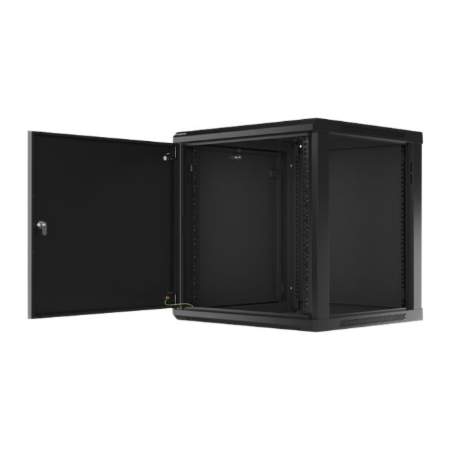 Lanberg 19" 12U 600x600 juoda rack spinta su metaliniais durimis