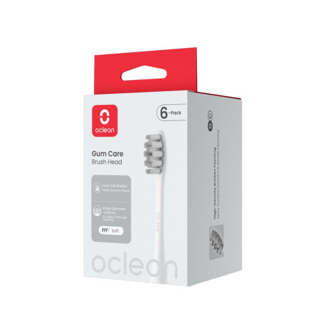 Oclean Profesionalus Dantenų Priežiūros Šepetėlio Galvutė W06 Balta 6 vnt.