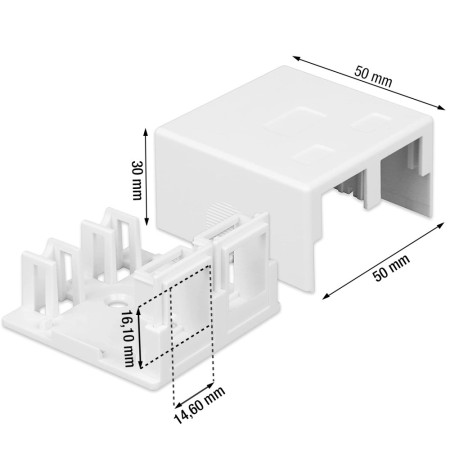 Techly 366310 Natynkowa obudowa 2 moduli Keystone RJ45/RJ11