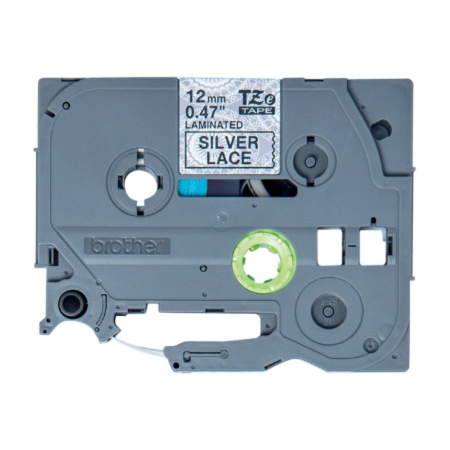 Brother | TZe-MPSL31 | Black on Silver Lace Pattered | TZe