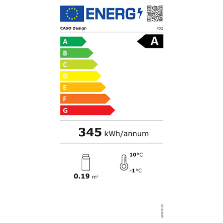 Caso | Barbecue Cooler | S-R | Energy efficiency class A | Free standing | Black