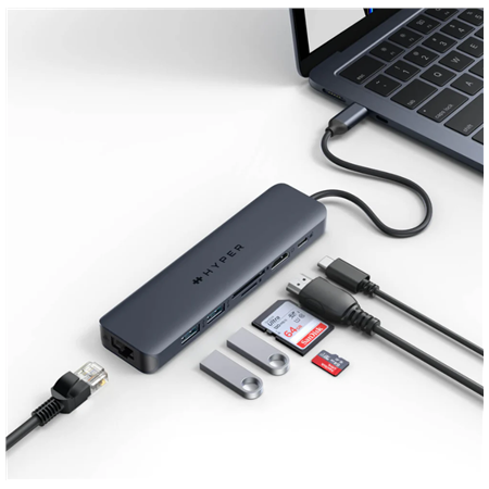 Hyper | HyperDrive EcoSmart Gen.2 Universal USB-C 7-in-1 Hub w 100 W PD Power Pass-thru
