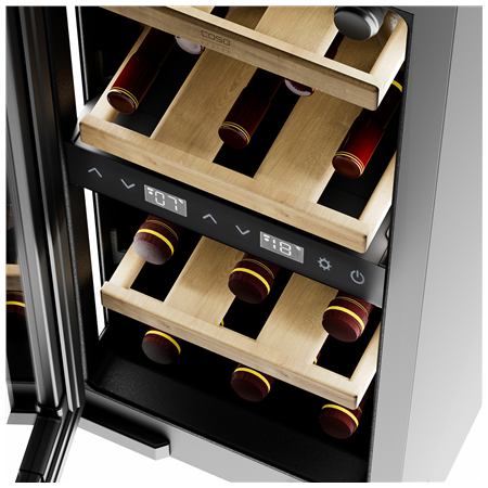 Caso Wine cooler | WineDeluxe WDU 18 | Energy efficiency class F | Built-in | Bottles capacity 18 | Black