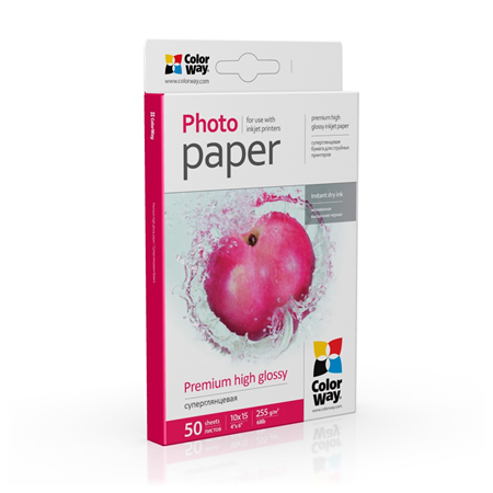 ColorWay Photo Paper, 50 sheets | 255 g/m² | 10x15 | Premium High Glossy