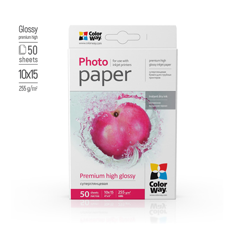 ColorWay Photo Paper, 50 sheets | 255 g/m² | 10x15 | Premium High Glossy