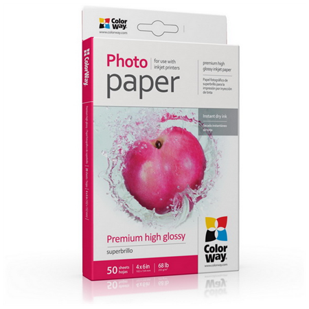 ColorWay Photo Paper, 50 sheets | 255 g/m² | 10x15 | Premium High Glossy
