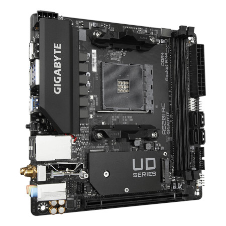 GIGABYTE A520I AC pagrindinė plokštė AMD A520 AM4 lizdas mini ITX