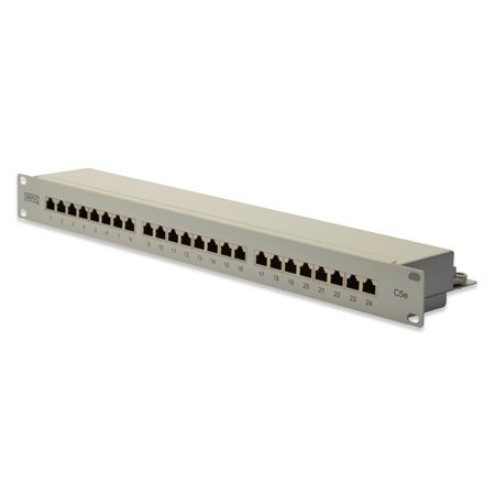 Digitus | Patch Panel | DN-91524S | White | Category: CAT 5e; Ports: 24 x RJ45; Retention strength: 7.7 kg; Insertion force: 30N