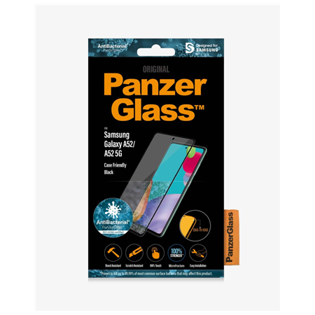 PanzerGlass | Samsung | Galaxy A52 | Black/Transparent | Antifingerprint screen protector