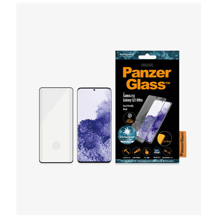 PanzerGlass | Samsung | Galaxy S21 Ultra Series | Antibacterial glass | Black | Case Friendly, Compatible with the in-screen fin