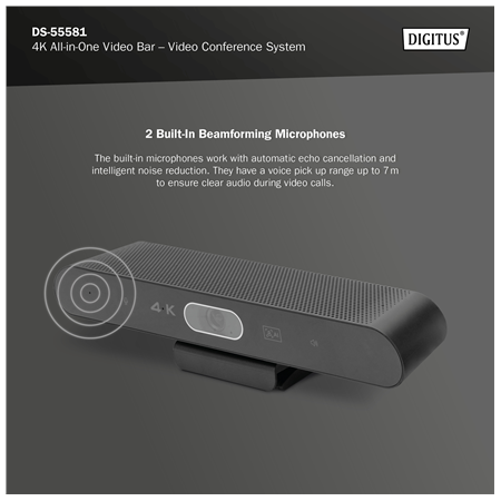 Digitus | 4K All-in-One Video Bar - Video Conference System | DS-55581