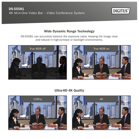 Digitus | 4K All-in-One Video Bar - Video Conference System | DS-55581