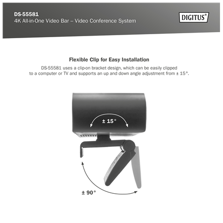 Digitus | 4K All-in-One Video Bar - Video Conference System | DS-55581