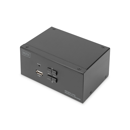 Digitus KVM Switch, 2-Port, Dual Display, 4K, DisplayPort | DS-12862