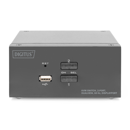 Digitus KVM Switch, 2-Port, Dual Display, 4K, DisplayPort | DS-12862