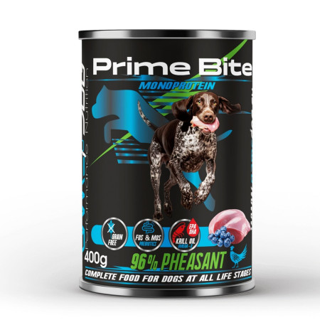 PRIME BITE Monoprotein Pheasant with berries - drėgnas ėdalas šunims - 400g