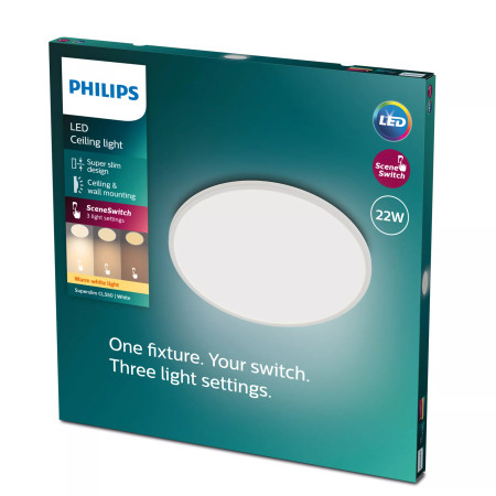 Philips Superslim 22W LED šviestuvas balta