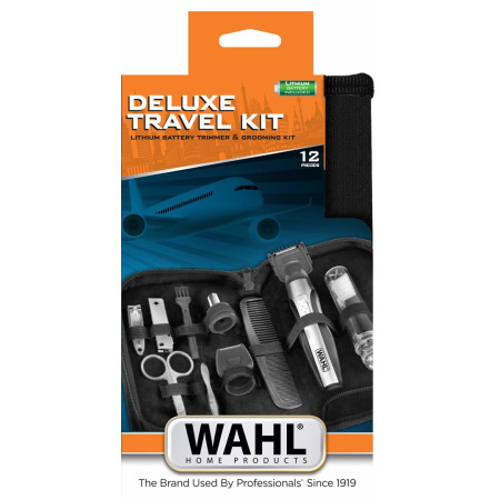 Wahl Travel Kit Deluxe Juoda, Nerūdijančiojo plieno
