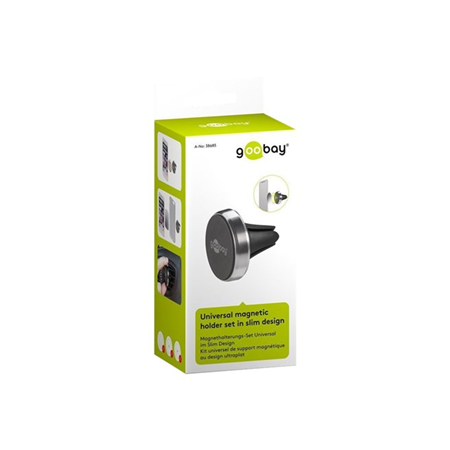 Goobay | Magnetic mount Metal Slim Design for smartphones (35mm) | 38685 | Black/Silver | Magnetic holder is suitable for almost
