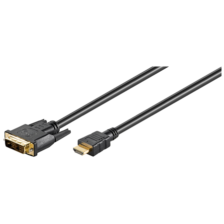 Goobay | DVI-D/HDMI cable, gold-plated | 51580 | DVI-D male Single-Link (18+1 pin) | HDMI male (type A) | HDMI to DVI-D | 2 m