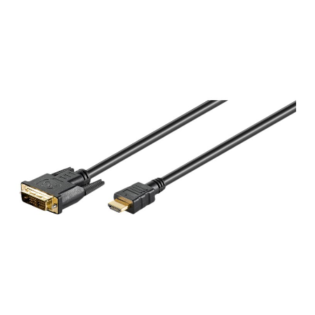 Goobay | DVI-D/HDMI cable, gold-plated | 51580 | DVI-D male Single-Link (18+1 pin) | HDMI male (type A) | HDMI to DVI-D | 2 m