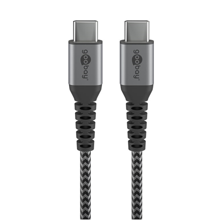Goobay | USB-C  to USB-C  Textile Cable with Metal Plugs | 49302 | USB-C to USB-C USB-C male | USB-C male