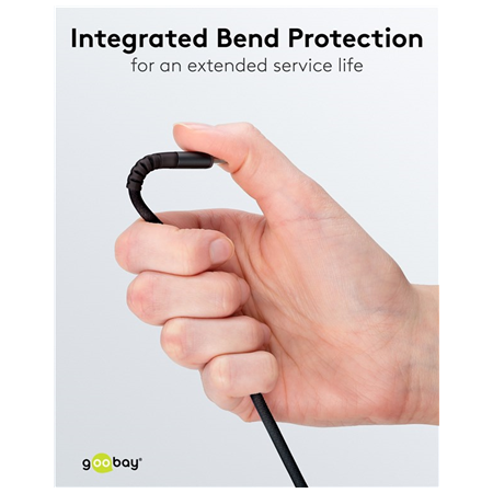 Goobay USB-C to USB-A Supersoft Textile Cable with Metal Plugs | 74526 | USB-C to USB-A