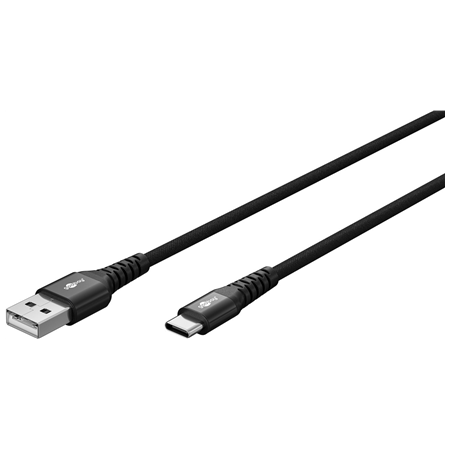 Goobay USB-C to USB-A Supersoft Textile Cable with Metal Plugs | 74527