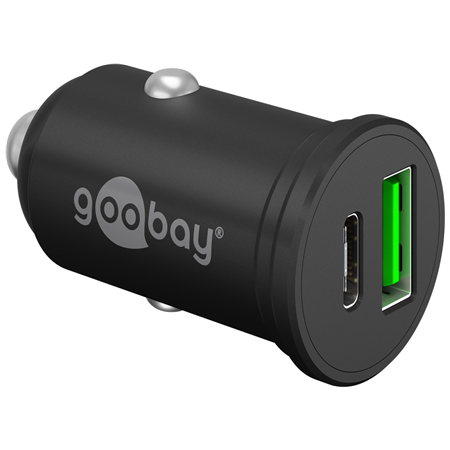 Goobay Dual-USB Car Fast Charger USB-C PD (Power Delivery), 45 W | 61739