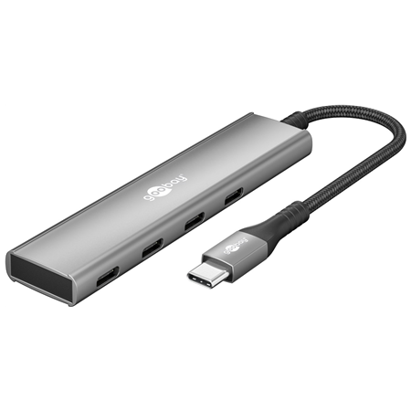 Goobay Slim 4-Port USB Hub, USB-C to USB-C, 5 Gbit/s
