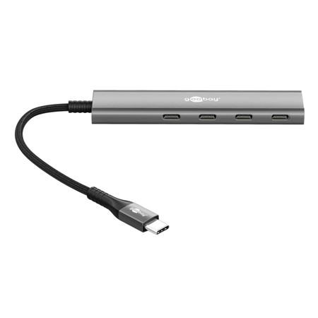 Goobay Slim 4-Port USB Hub, USB-C to USB-C, 5 Gbit/s