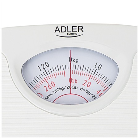 Adler | Mechanical bathroom scale | AD 8151w | Maximum weight (capacity) 130 kg | Accuracy 1000 g | White
