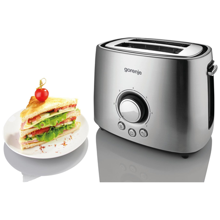 Gorenje | Toaster | T1000E | Power 1000 W | Number of slots 2 | Housing material  Metal | Stainless Steel