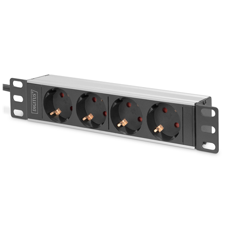 10” Socket Strip with Aluminum Profile, 4-way safety sockets | DN-95418