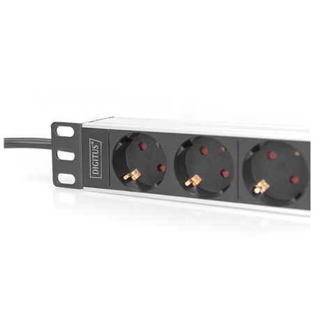 10” Socket Strip with Aluminum Profile, 4-way safety sockets | DN-95418