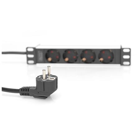 10” Socket Strip with Aluminum Profile, 4-way safety sockets | DN-95418