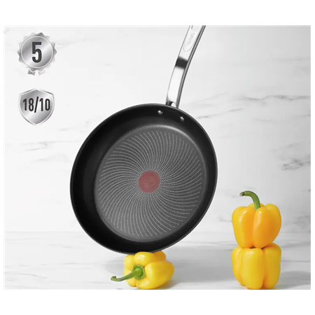 TEFAL | Frying Pan | B8170444 Intuition | Frying | Diameter 24 cm | Suitable for induction hob | Fixed handle | Black