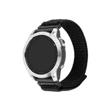 Fixed | Sporty Strap for Garmin QuickFit 22mm | 160-210 mm | Black | Nylon