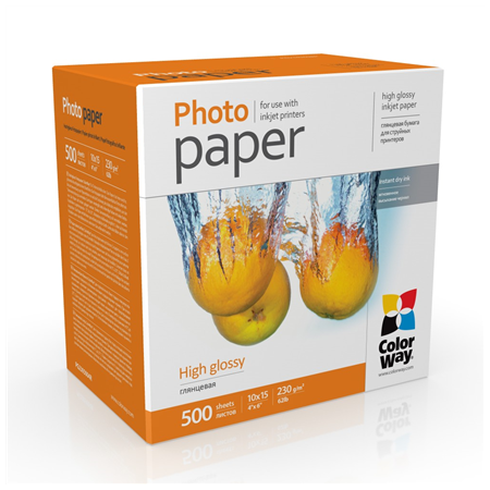 ColorWay Photo Paper, 500 sheets | 230 g/m² | 10x15 | High Glossy