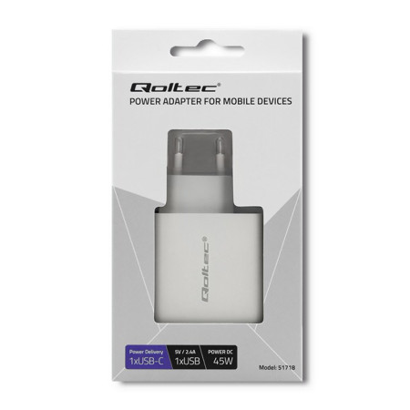 Qoltec 45W USB Type-C įkroviklis