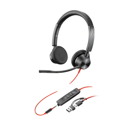 HP Poly Blackwire 3325 Stereo Microsoft Teams sertifikuotos ausinės su 3,5 mm kištuku