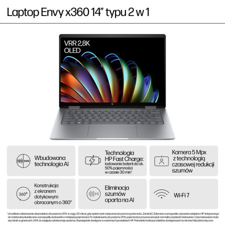 HP ENVY x360 14-fa0016nw - Ryzen 7 8840HS | 14" WUXGA | 16GB | 512GB | Win11Home | Meteor Silver