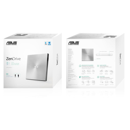 ASUS ZenDrive U9M DVD±RW optinis diskų įrenginys Sidabras