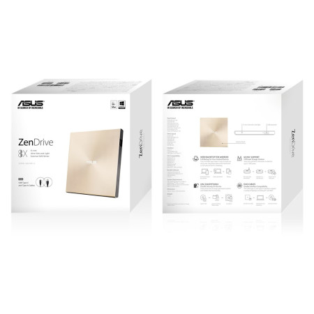 ASUS ZenDrive U9M DVD±RW optinis diskų įrenginys Auksas