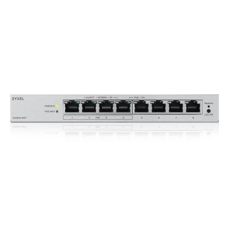 Zyxel GS1200-8HPV3-EU0101F 8 Port Gigabit PoE+ Perjungė