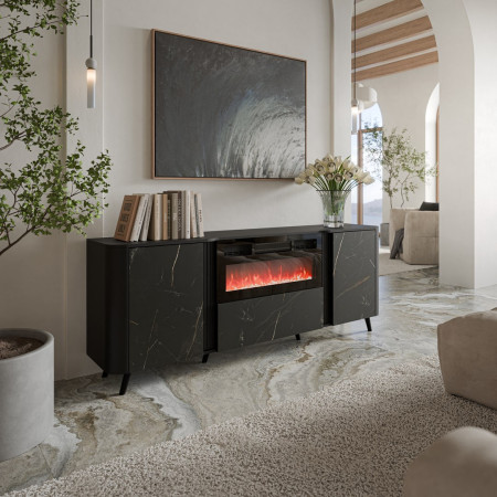 Cama Volare komoda 200 x 39 x 75 cm juoda/san sebastianas su židiniu