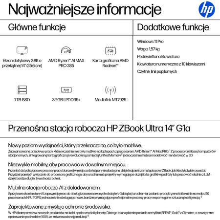HP ZBook Ultra 14 G1a Knyginis kompiuteris
