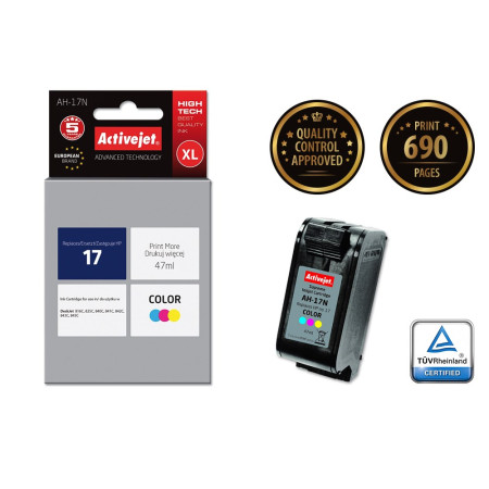 Activejet AH-17N rašalas (pakaitinis HP 17 C6625A; 47 ml; spalvotas)
