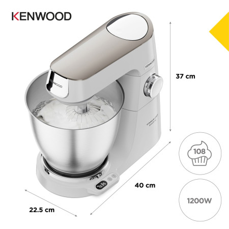 Kenwood Titanium Chef Baker XL virtuvinis kombainas 1200 W 7 L Balta Įmontuotos svarstyklės
