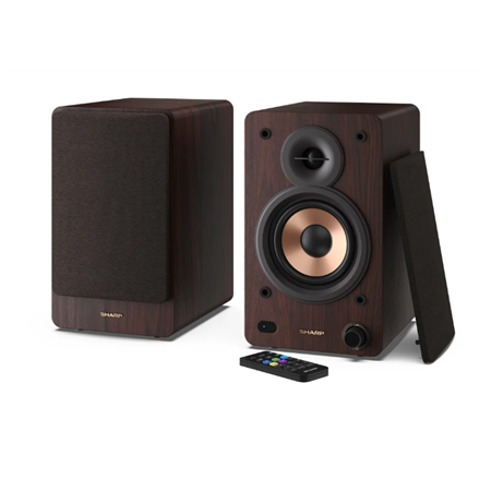 Sharp CP-SS30 Bookshelf Speakers, Brown | Sharp | Speakers | CP-SS30(BR) Bookshelf | 60 W | Bluetooth | Brown | Wireless connect